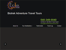 Tablet Screenshot of biotrekadventuretravels.com